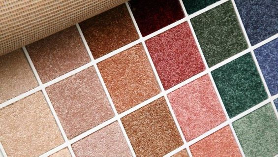 Carpets samples in different colours